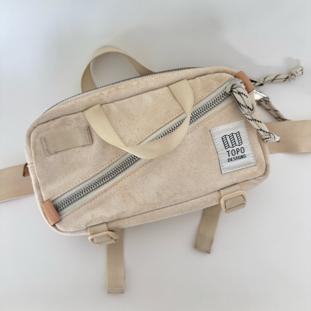 Topo Designs Cream Crossbody Belt Bag